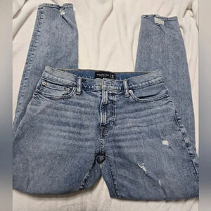 Y2K Abercrombie & Fitch Skinny Stretch Jeans, Light Destructed Wash, Sz 30, EUC!
